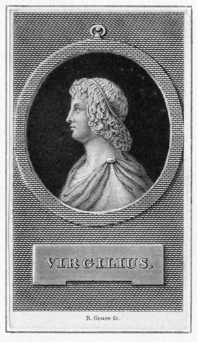 Wergiliusz, frontyspis z „Publius Virgilius Maro” wydany w 1821 r. autorstwa Robert Graves